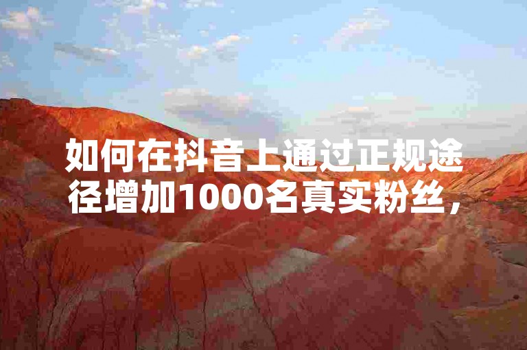 如何在抖音上通过正规途径增加1000名真实粉丝，打造个人品牌的实用策略！