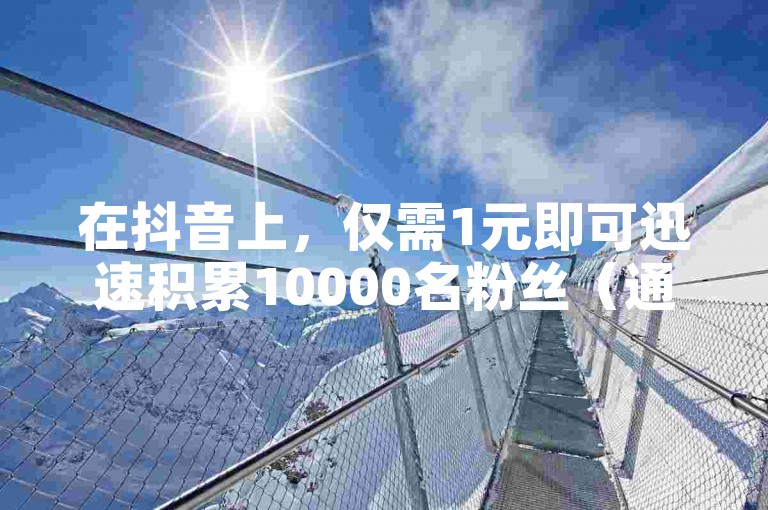在抖音上，仅需1元即可迅速积累10000名粉丝（通过购买方式快速达成粉丝增长）。
