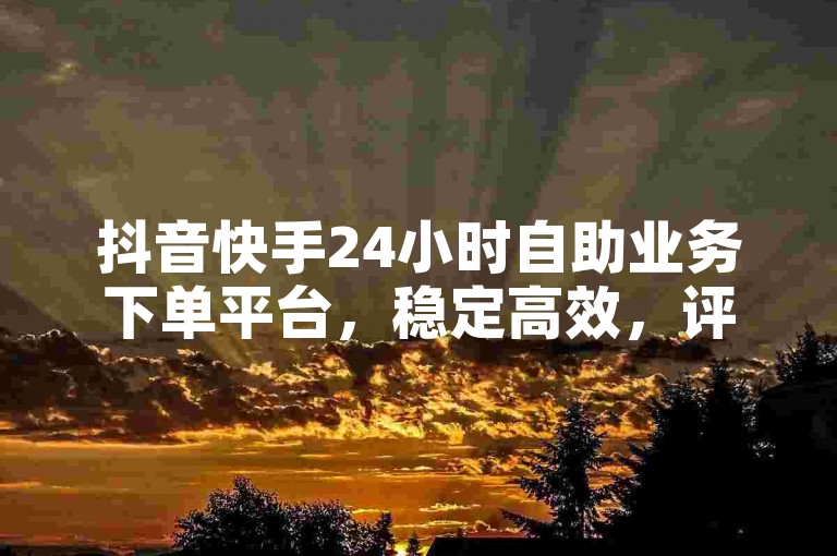 抖音快手24小时自助业务下单平台，稳定高效，评论秒单下载轻松搞定。