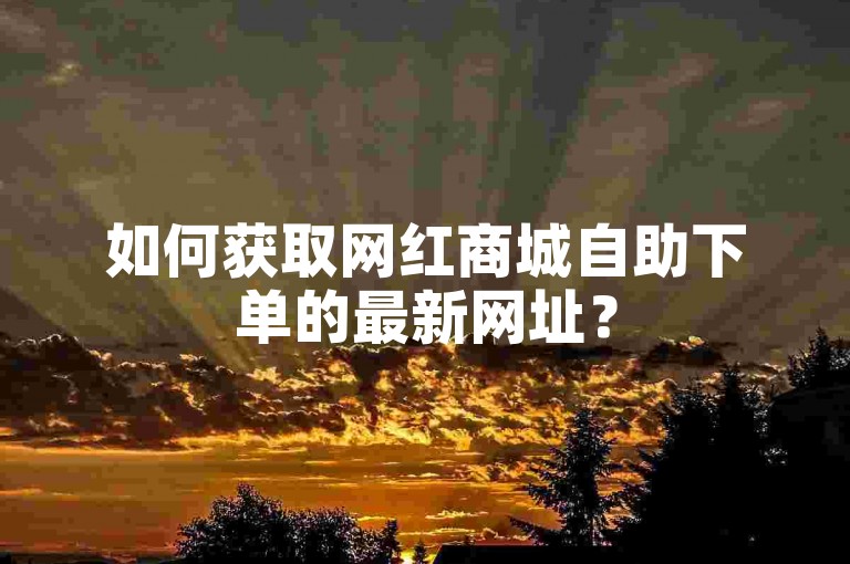 如何获取网红商城自助下单的最新网址？