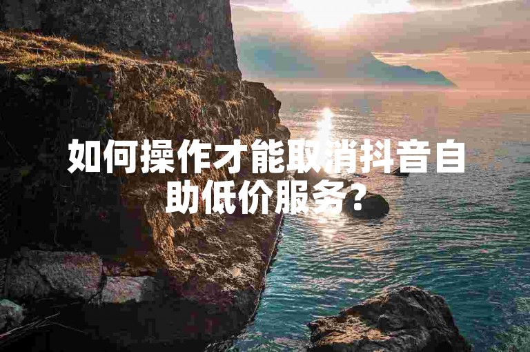 如何操作才能取消抖音自助低价服务？