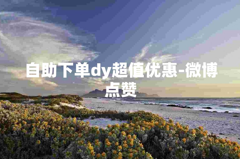 自助下单dy超值优惠-微博点赞