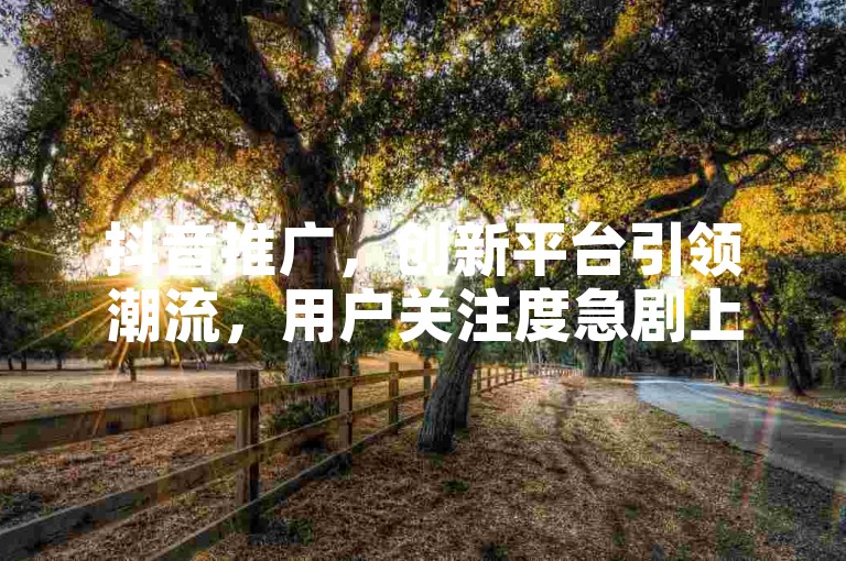 抖音推广，创新平台引领潮流，用户关注度急剧上升。