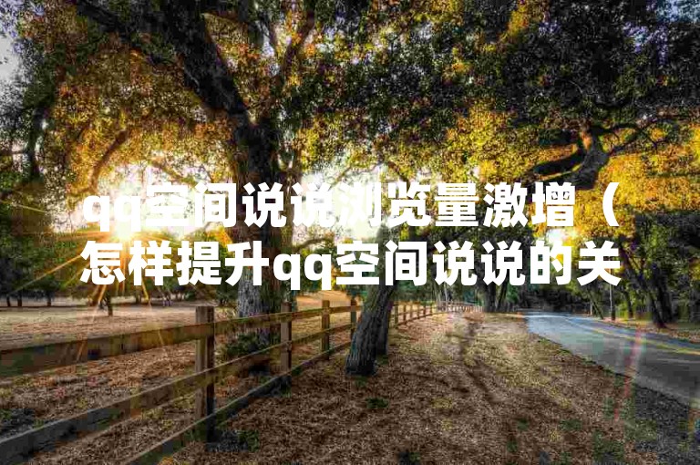 qq空间说说浏览量激增（怎样提升qq空间说说的关注度）