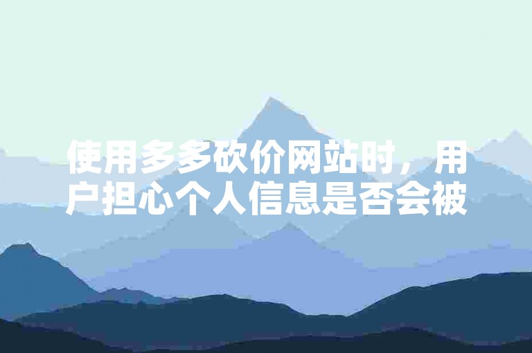 使用多多砍价网站时，用户担心个人信息是否会被泄露。