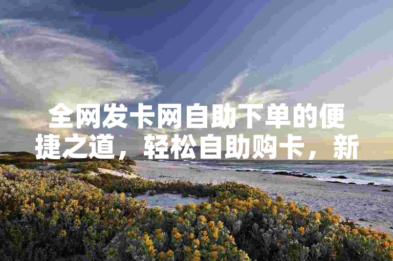 全网发卡网自助下单的便捷之道，轻松自助购卡，新人快速上手！