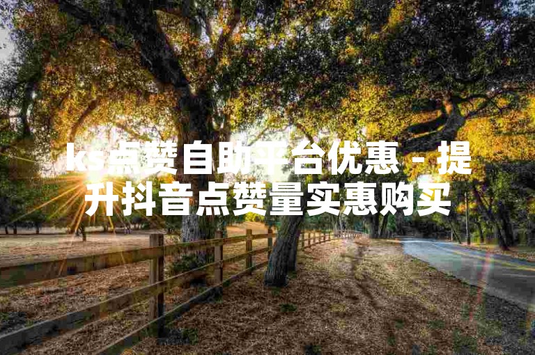 ks点赞自助平台优惠 - 提升抖音点赞量实惠购买