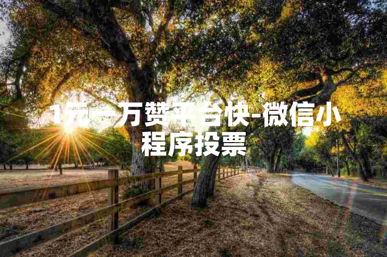 1元一万赞平台快-微信小程序投票