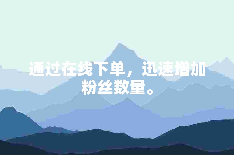 通过在线下单，迅速增加粉丝数量。