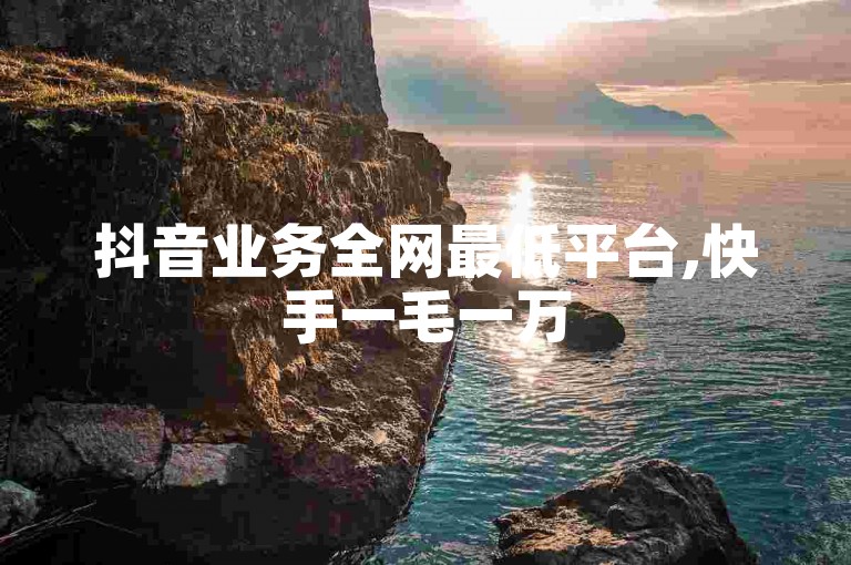 抖音业务全网最低平台,快手一毛一万