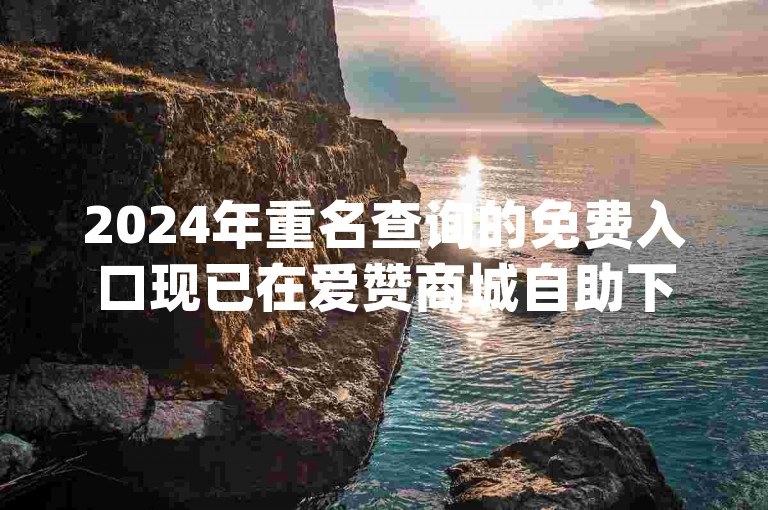 2024年重名查询的免费入口现已在爱赞商城自助下单app中提供。