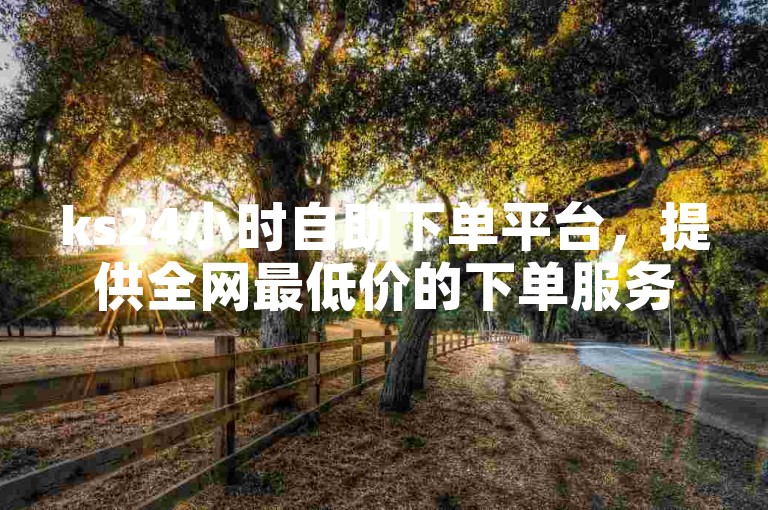 ks24小时自助下单平台，提供全网最低价的下单服务，包括快手评论自助平台，让你轻松享受微利的疯狂！