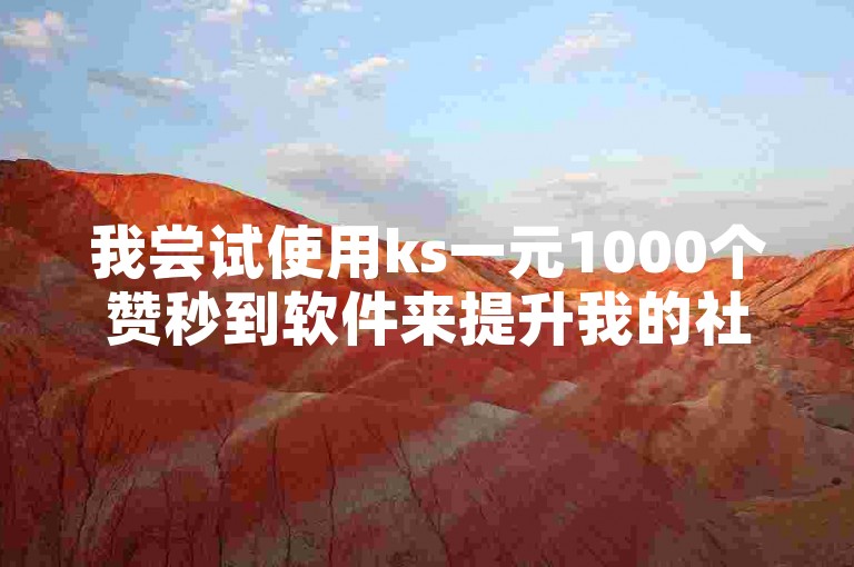 我尝试使用ks一元1000个赞秒到软件来提升我的社交媒体帖子的可见度。