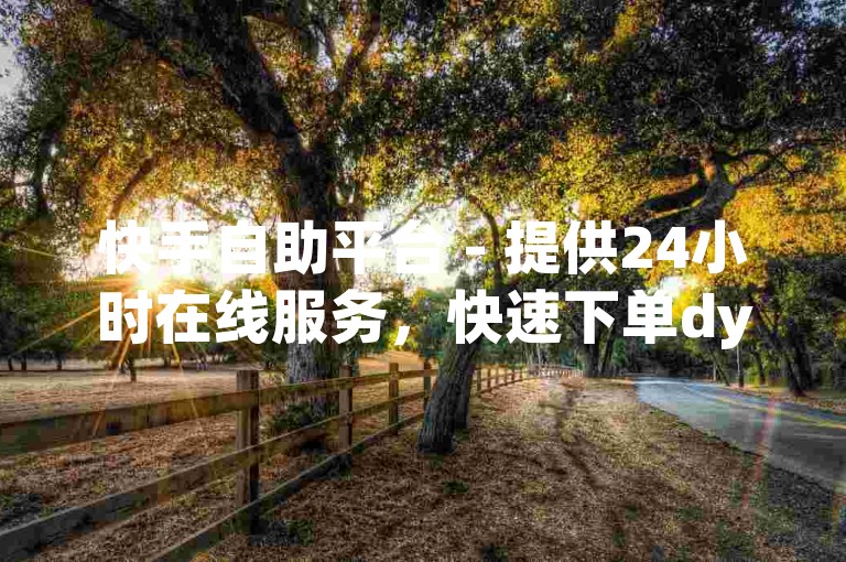 快手自助平台 - 提供24小时在线服务，快速下单dy业务。