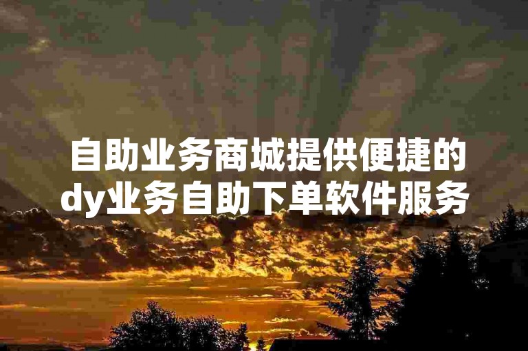 自助业务商城提供便捷的dy业务自助下单软件服务。