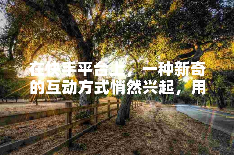 在快手平台上，一种新奇的互动方式悄然兴起，用户仅需投入一毛钱，就能体验到前所未有的乐趣与社交新玩法。