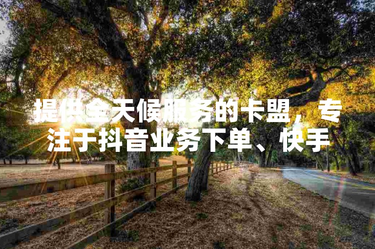 提供全天候服务的卡盟，专注于抖音业务下单、快手双击自助以及QQ个性赞的快速代刷。