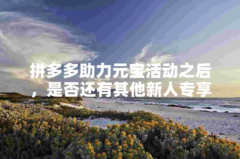 拼多多助力元宝活动之后，是否还有其他新人专享福利呢？