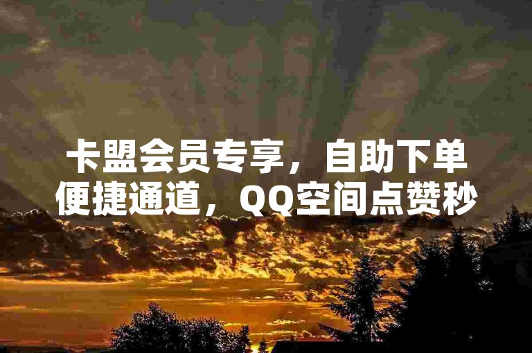 卡盟会员专享，自助下单便捷通道，QQ空间点赞秒增，快手视频播放量轻松破万。