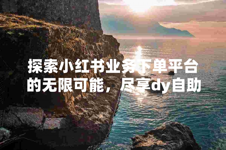 探索小红书业务下单平台的无限可能，尽享dy自助下单全网最低的超值体验。