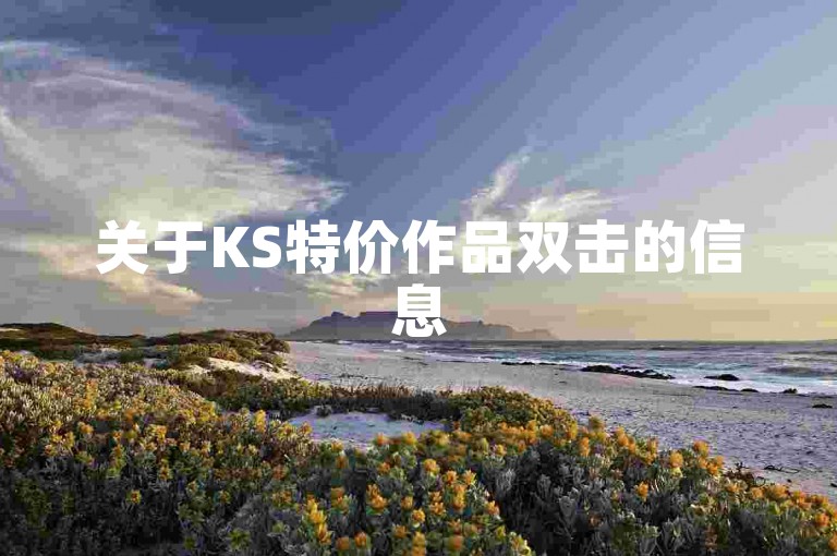 关于KS特价作品双击的信息