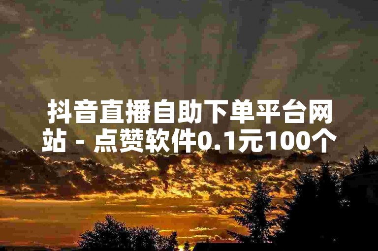 抖音直播自助下单平台网站 - 点赞软件0.1元100个