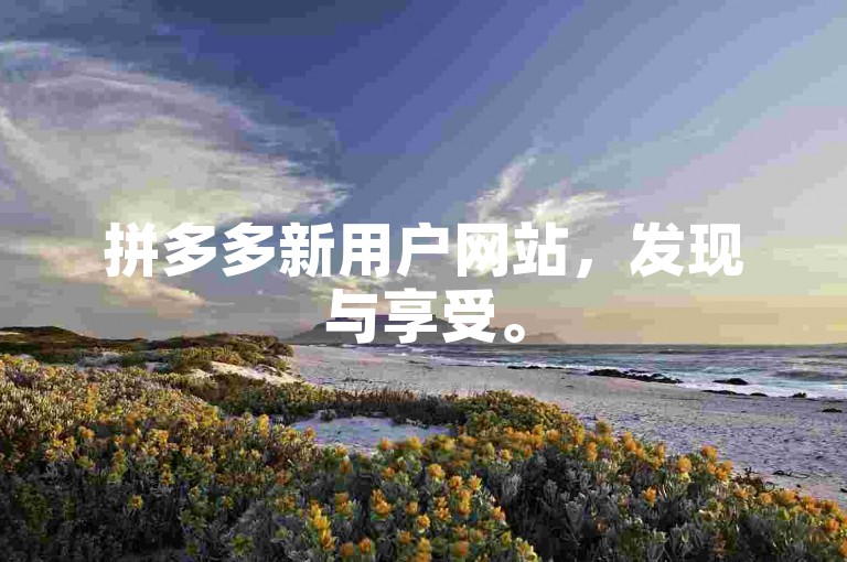 拼多多新用户网站，发现与享受。