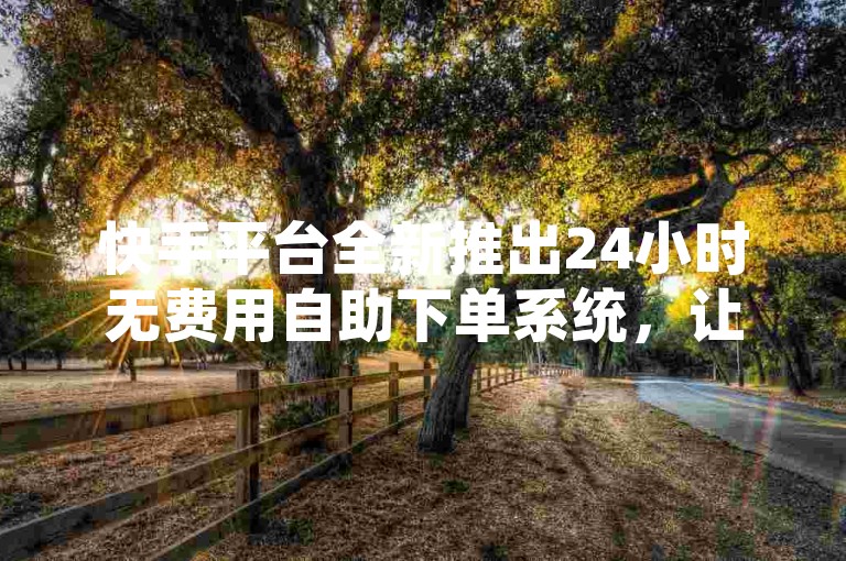 快手平台全新推出24小时无费用自助下单系统，让用户轻松享受便捷服务！