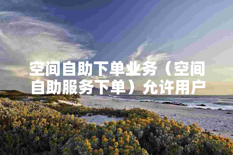 空间自助下单业务（空间自助服务下单）允许用户便捷地在线选择和购买所需的虚拟空间资源。