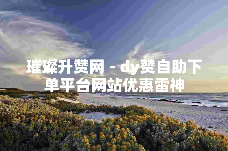璀璨升赞网 - dy赞自助下单平台网站优惠雷神