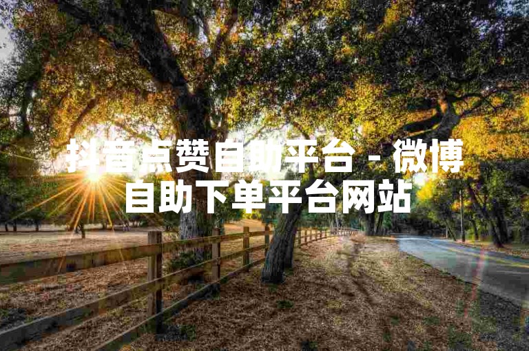 抖音点赞自助平台 - 微博自助下单平台网站