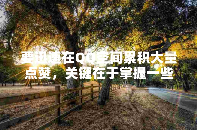 要迅速在QQ空间累积大量点赞，关键在于掌握一些有效的策略和技巧。