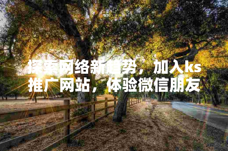 探索网络新趋势，加入ks推广网站，体验微信朋友圈点赞全网下单平台的便捷服务。