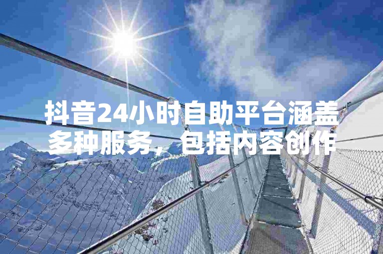 抖音24小时自助平台涵盖多种服务，包括内容创作辅助、数据分析工具以及账号管理功能等。