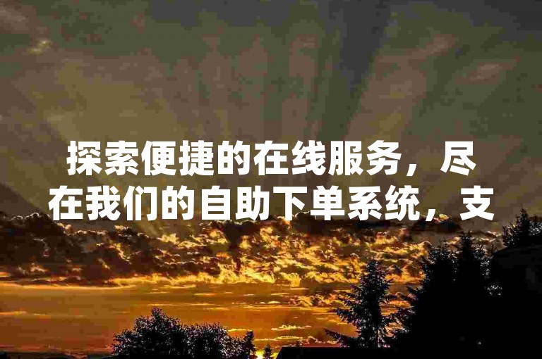 探索便捷的在线服务，尽在我们的自助下单系统，支持微信支付，为您提供dy业务的低价解决方案。