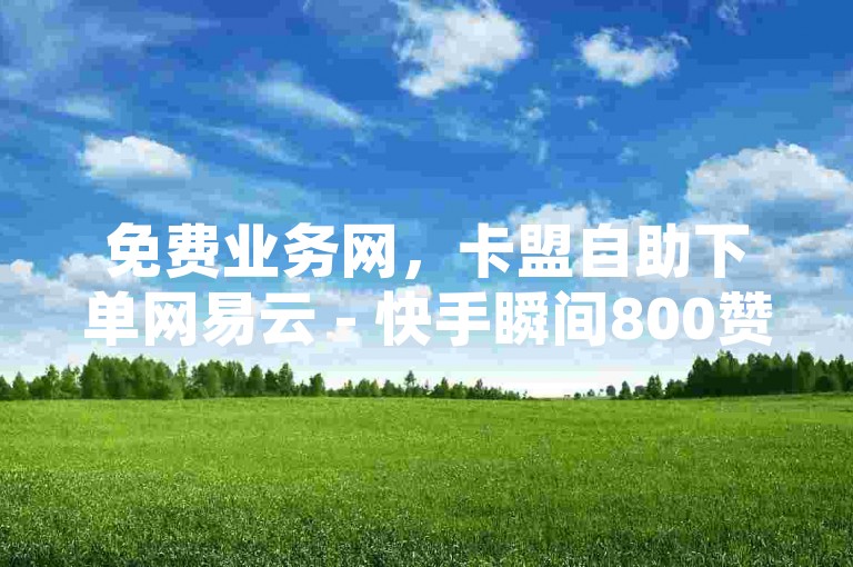 免费业务网，卡盟自助下单网易云 - 快手瞬间800赞 - QQ个性名片永久免费热血重燃！