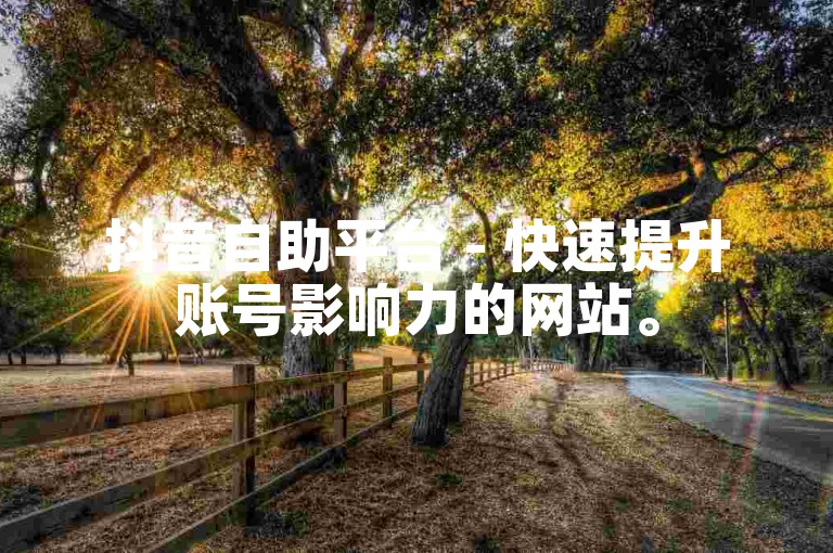 抖音自助平台 - 快速提升账号影响力的网站。