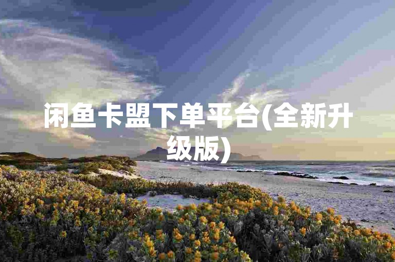 闲鱼卡盟下单平台(全新升级版)