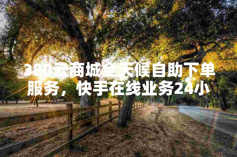 380云商城全天候自助下单服务，快手在线业务24小时随时可下单且免费。