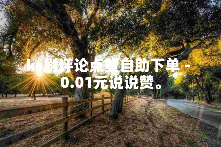 ks刷评论点赞自助下单 - 0.01元说说赞。
