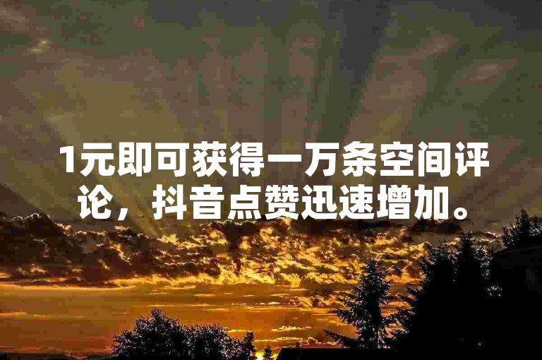 1元即可获得一万条空间评论，抖音点赞迅速增加。