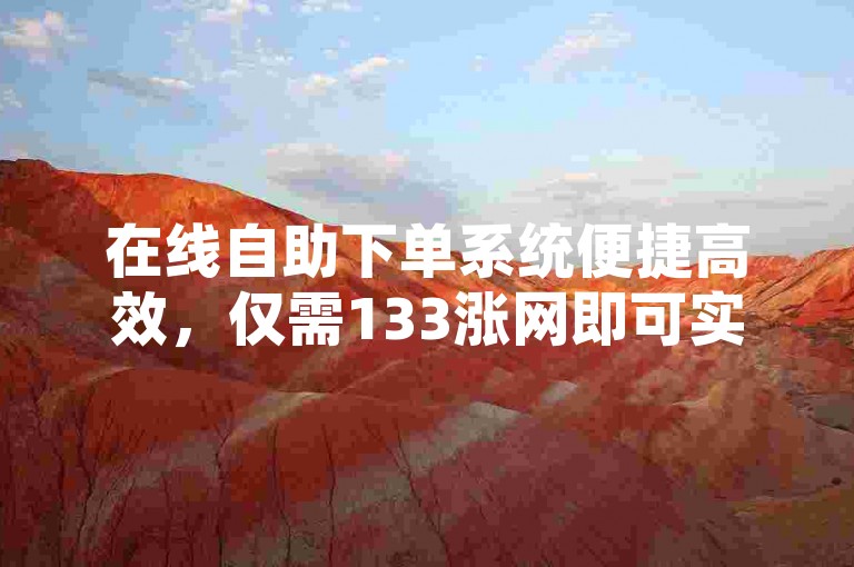 在线自助下单系统便捷高效，仅需133涨网即可实现快速服务。