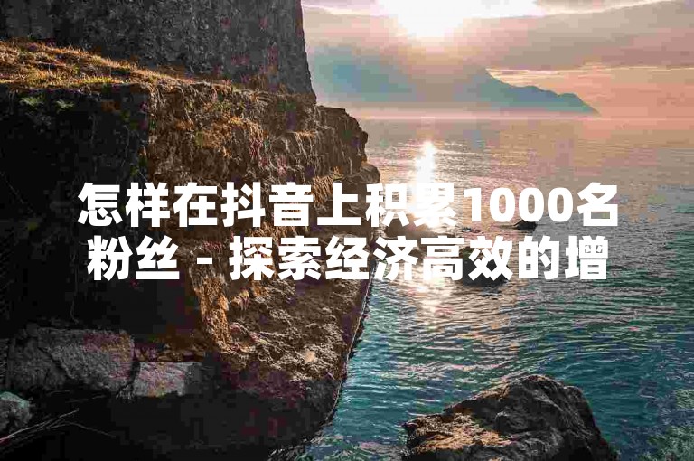 怎样在抖音上积累1000名粉丝 - 探索经济高效的增粉策略平台。
