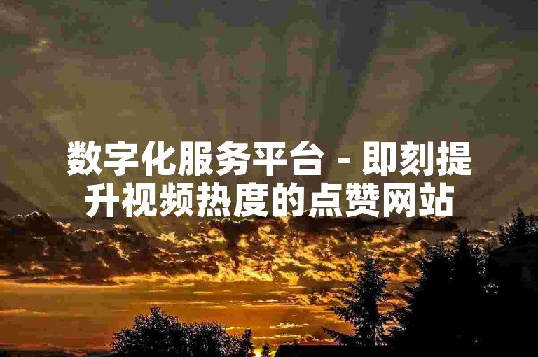 数字化服务平台 - 即刻提升视频热度的点赞网站