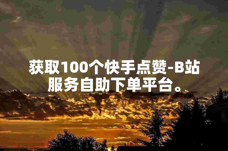 获取100个快手点赞-B站服务自助下单平台。