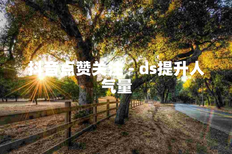 抖音点赞关注 - ds提升人气量