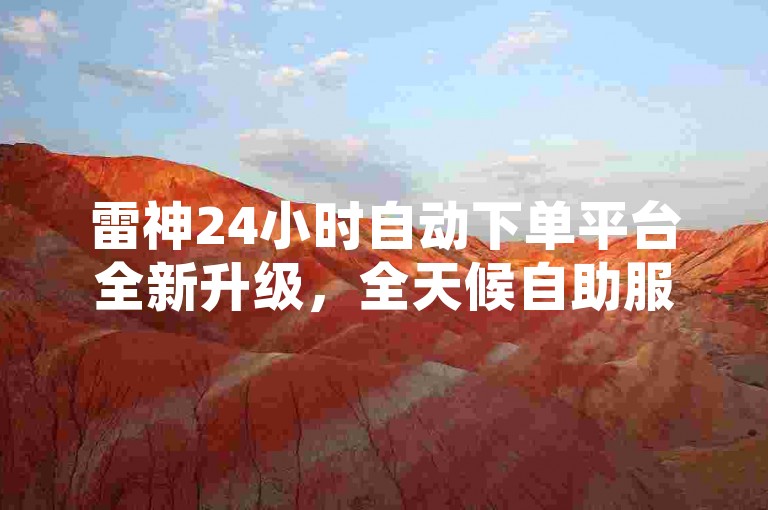 雷神24小时自动下单平台全新升级，全天候自助服务，让下单变得轻而易举！2024年必备技能。