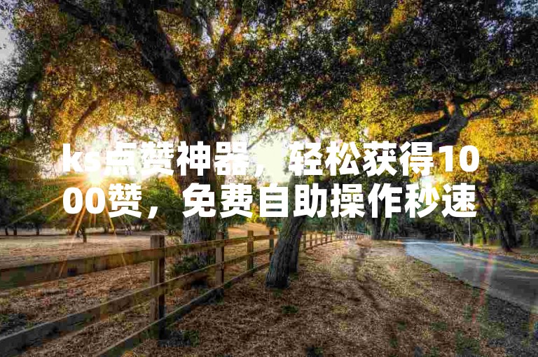 ks点赞神器，轻松获得1000赞，免费自助操作秒速完成。
