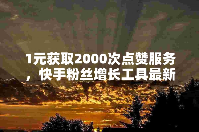 1元获取2000次点赞服务，快手粉丝增长工具最新版。