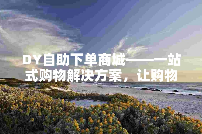 DY自助下单商城——一站式购物解决方案，让购物变得更加简单快捷！